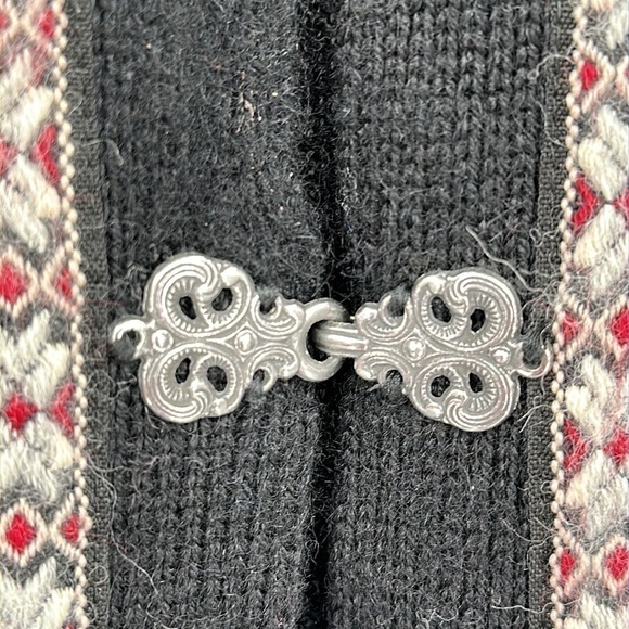 Norlender Black & White Fair Isle Wool Sweater Size Small - Picture 5 of 12